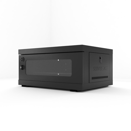 4RU Wall Mount Cabinet | Fully Assembled | Locking Front Door & Side Panels | Adjustable Rack Rails | by SERVEREDGE