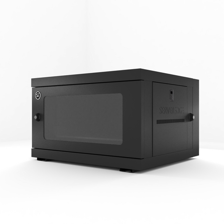 6RU Wall Mount Cabinet | Fully Assembled | Hinged Frame Design | 600mm Width & Depth | by SERVEREDGE