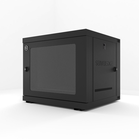 9RU Wall Mount Cabinet | Fully Assembled Hinged Frame | Steel Construction | Powder Coated Finish | by SERVEREDGE
