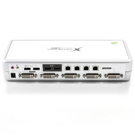 4-Port USB DVI Desktop KVM Switch | Audio Support & USB Hub 2.0 | Includes Cables | by SERVEREDGE
