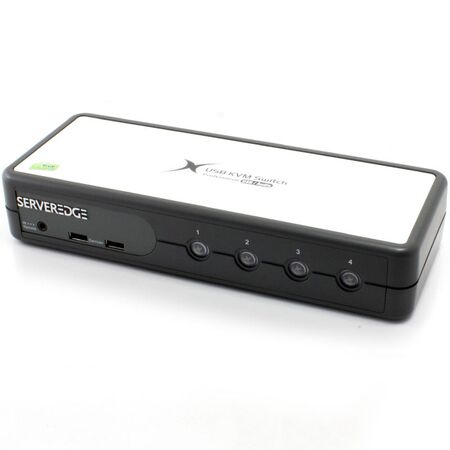 4-Port USB VGA Desktop KVM Switch | Audio Support & USB Hub 2.0 | Includes Cables | by SERVEREDGE