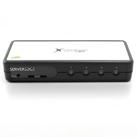 4-Port USB VGA Desktop KVM Switch | Audio Support & USB Hub 2.0 | Includes Cables | by SERVEREDGE