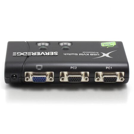 2-Port Slimline USB VGA Desktop KVM Switch | Includes Cables | Up to 1920x1440 Resolution | by SERVEREDGE