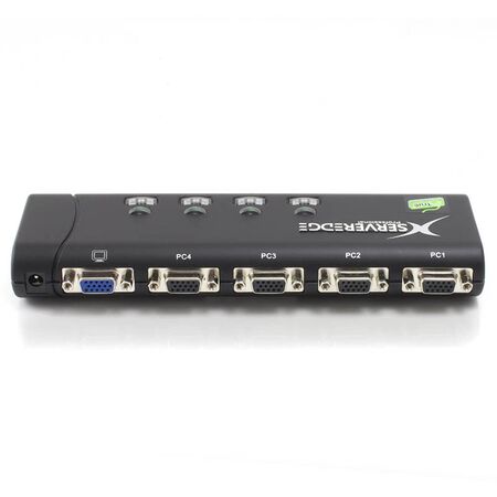 4-Port Slimline USB VGA Desktop KVM Switch | Includes Cables | Up to 1920x1440 Resolution | by SERVEREDGE