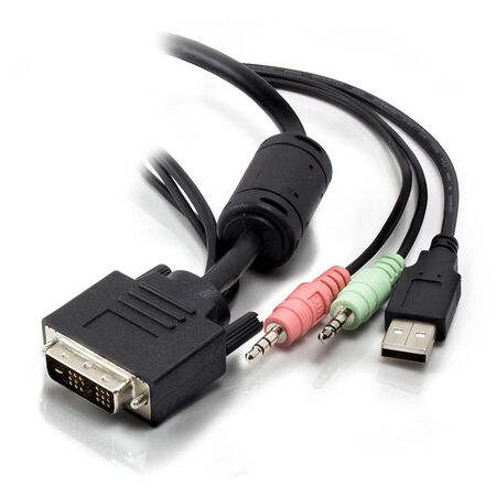 2-Port USB DVI Cable KVM Switch | Audio Support & Remote Switching | Compact Design | by SERVEREDGE