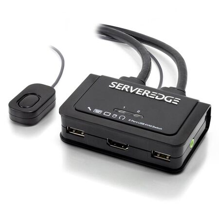 2-Port USB HDMI KVM Switch with Audio & Remote Control | 1920x1080 Resolution | USB Powered | by SERVEREDGE