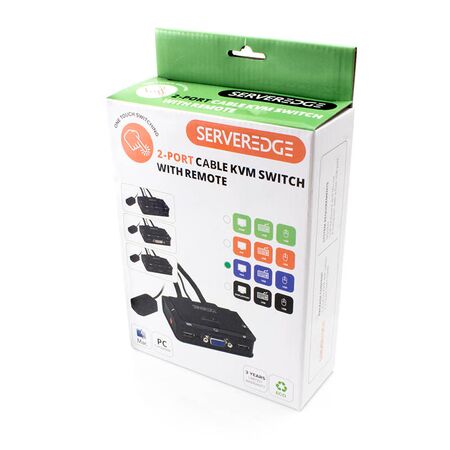 2-Port USB HDMI KVM Switch with Audio & Remote Control | 1920x1080 Resolution | USB Powered | by SERVEREDGE