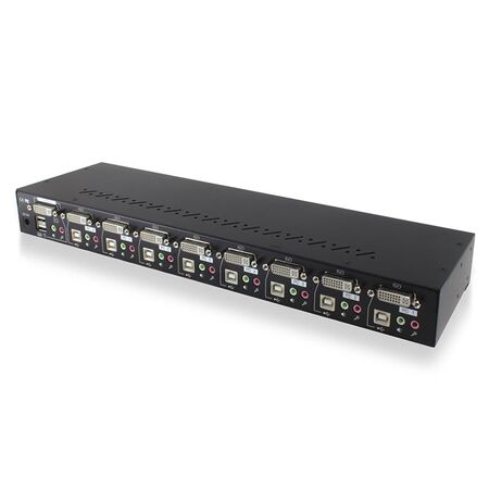 8-Port DVI USB KVM Combo Switch | Audio & Mic Support | USB 2.0 Hub | by SERVEREDGE