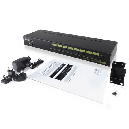 8-Port DVI USB KVM Combo Switch | Audio & Mic Support | USB 2.0 Hub | by SERVEREDGE