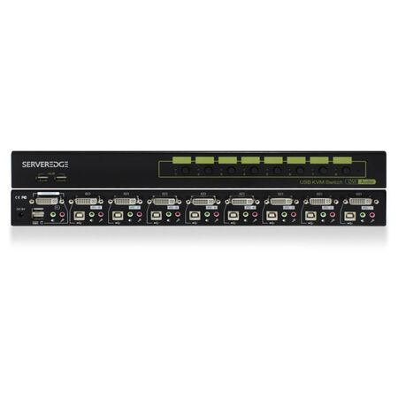 8-Port DVI USB KVM Combo Switch | Audio & Mic Support | USB 2.0 Hub | by SERVEREDGE