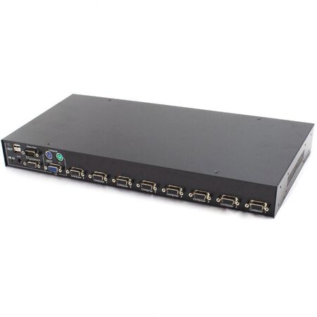 8-Port USB PS/2 VGA Combo KVM Switch | Supports 8 Computers | Push Button & Hotkey Switching | by SERVEREDGE