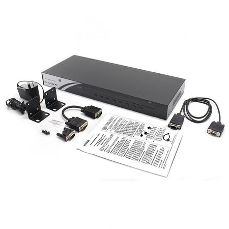 8-Port USB PS/2 VGA Combo KVM Switch | Supports 8 Computers | Push Button & Hotkey Switching | by SERVEREDGE