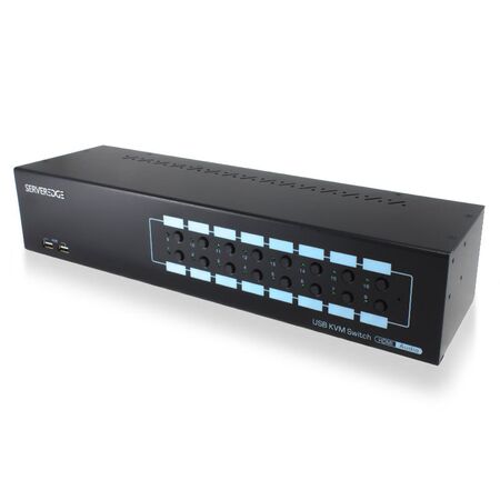 16-Port HDMI USB KVM Combo Switch | Audio & Mic Support | USB 2.0 Hub | 1080p Full HD | by SERVEREDGE
