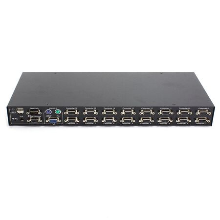 16-Port USB/PS/2/VGA Combo KVM Switch | Supports 1920x1440 Resolution | Easy Push Button Switching | by SERVEREDGE