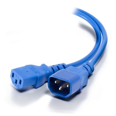 2m IEC C13 to IEC C14 Power Extension Cord | Durable Construction | Blue Color | by SERVEREDGE