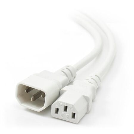 3m IEC C13 to IEC C14 Power Extension Cord | Flexible 3m Length | White Color | by SERVEREDGE