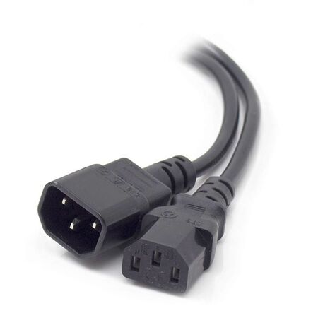 1m IEC C13 to IEC C14 Power Extension Cord | 250V Voltage Rating | 10A Current Rating | Durable Construction | by SERVEREDGE