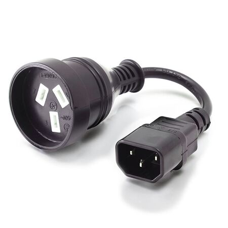 IEC C14 to Aus 3 Pin Mains Plug Adapter | 0.15m Cable Length | Durable Construction | by SERVEREDGE
