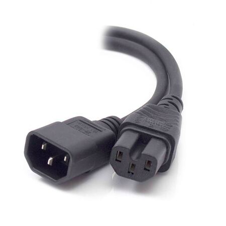 2m IEC C14 to IEC C15 High Temperature Power Cable | Male to Female Connectors | Ideal for Data Centers | by SERVEREDGE