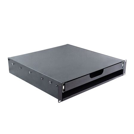 2RU Sliding Keyboard Shelf with Mouse Tray | Fits 19-Inch Racks | Durable Steel Construction | Smooth Sliding Mechanism | by SERVEREDGE