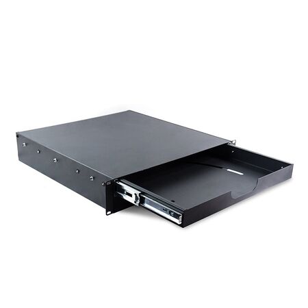 2RU Sliding Keyboard Shelf with Mouse Tray | Fits 19-Inch Racks | Durable Steel Construction | Smooth Sliding Mechanism | by SERVEREDGE