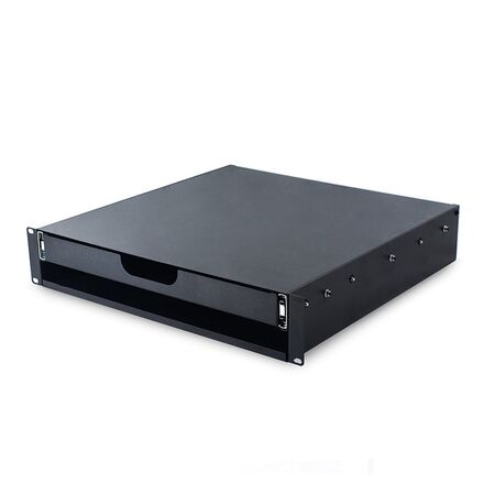 2RU Sliding Keyboard Shelf with Mouse Tray | Fits 19-Inch Racks | Durable Steel Construction | Smooth Sliding Mechanism | by SERVEREDGE