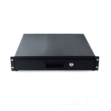 2RU Lockable Rack Drawer | Key Lock Mechanism | Steel Construction | Fits 19-Inch Racks | by SERVEREDGE