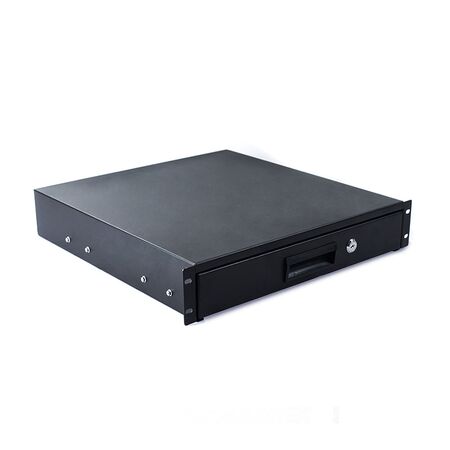 2RU Lockable Rack Drawer | Key Lock Mechanism | Steel Construction | Fits 19-Inch Racks | by SERVEREDGE