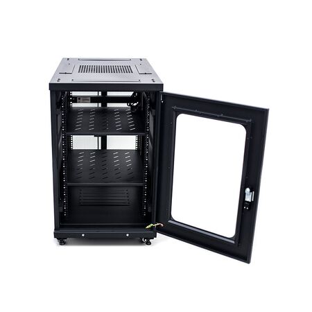 Server Rack Cabinet 18RU | 1000kg Load Capacity | Lockable Castors & Shelves | by SERVEREDGE