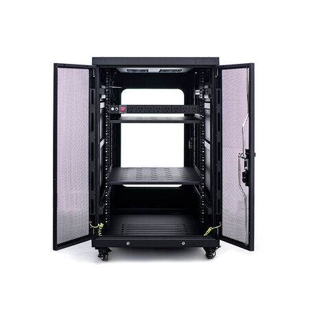 Server Rack Cabinet 18RU | 1000kg Load Capacity | Lockable Castors & Shelves | by SERVEREDGE