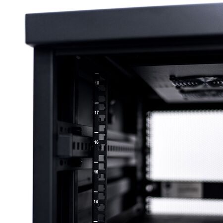 Server Rack Cabinet 18RU | 1000kg Load Capacity | Locking Glass Door & Mesh Door | by SERVEREDGE
