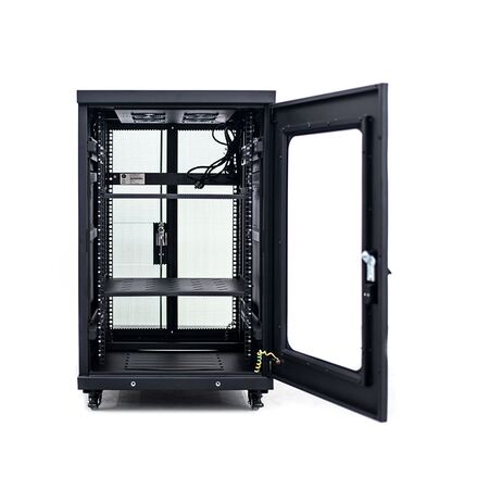 Server Rack Cabinet 18RU | 1000kg Load Capacity | Locking Glass Door & Mesh Door | by SERVEREDGE