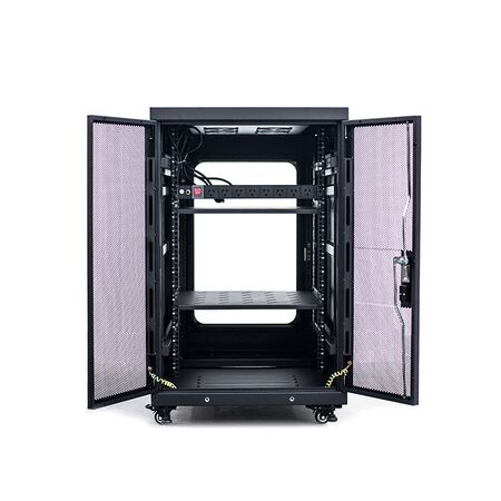 Server Rack Cabinet 18RU | 1000kg Load Capacity | Locking Glass Door & Mesh Door | by SERVEREDGE
