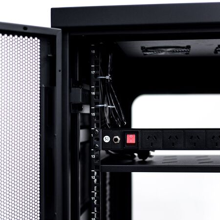 Server Rack Cabinet 18RU | 1000kg Load Capacity | Lockable Castors & Grounding System | by SERVEREDGE