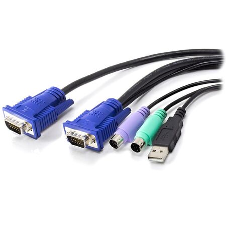 3-in-1 KVM Cable | PS2, USB & VGA Connectors | 1.8m Length | by SERVEREDGE