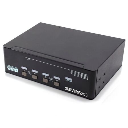 4-Port Dual Display DisplayPort KVM Switch | Audio Support | Hotkey Control | by SERVEREDGE