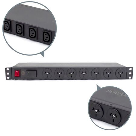 11 Port PDU | 7 x 3 Pin AUS GPO Outputs | 10A Current Rating | by SERVEREDGE