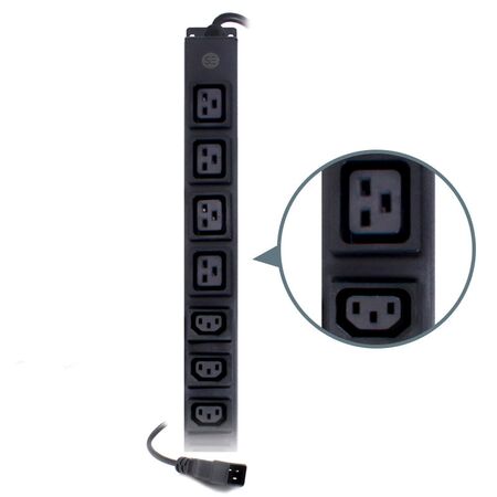 24 Port PDU | 20 IEC C13 & 4 IEC C19 Outputs | 16A Current Rating | by SERVEREDGE