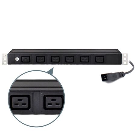 6 Port IEC PDU | 6 IEC C19 Outputs | Rack Mount Power Distribution | by SERVEREDGE