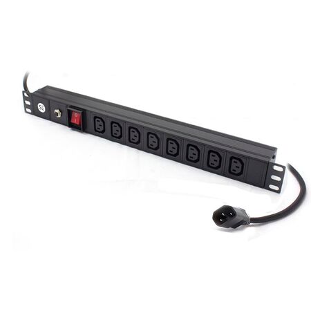 Basic 8 Port IEC PDU | 8 IEC C13 Outputs | Rack Mountable | 10A Power Rating | by SERVEREDGE