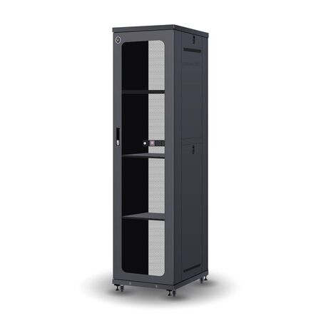 Serveredge 48RU Free Standing Cabinet | 1000Kg Load Capacity | Locking Doors & Cable Management | by SERVEREDGE