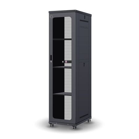 Serveredge 48RU Free Standing Cabinet | Fully Assembled | Steel Construction | Supports Heavy IT Hardware | by SERVEREDGE
