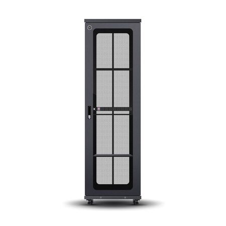 Serveredge 48RU Free Standing Cabinet | Fully Assembled | Steel Construction | Supports Heavy IT Hardware | by SERVEREDGE