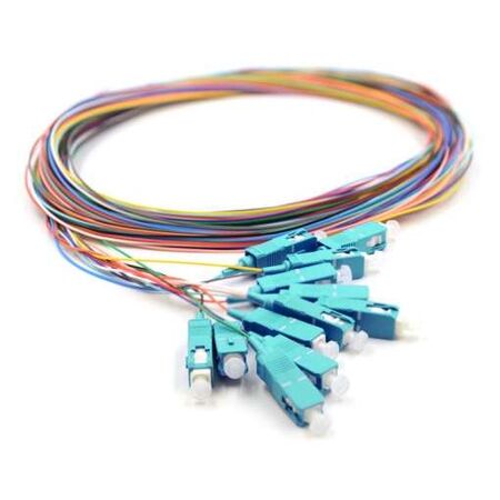 Serveredge SC Pigtail Multimode OM3 | 12 Fibres | 2 Metre Length | High Bandwidth Performance | by SERVEREDGE