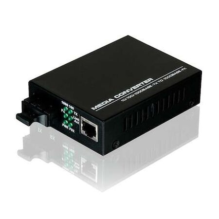 10/100/1000Base-TX to 1000Base-FX Singlemode SC Fiber Media Converter | 40 km Range | Auto-Negotiation & Link Fault Signaling | by SERVEREDGE