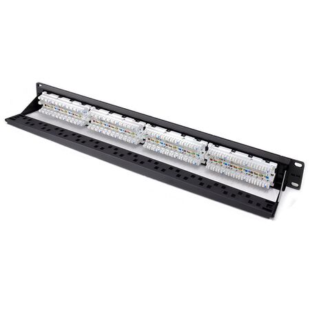 24 Port CAT6 Patch Panel | 1RU Rack Mountable | UTP Design | Includes Cable Management | by SERVEREDGE