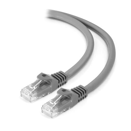 CAT6 Network Cable 0.3m Grey | 50-Micron Gold-Plated Connectors | Snagless Design | by SERVEREDGE