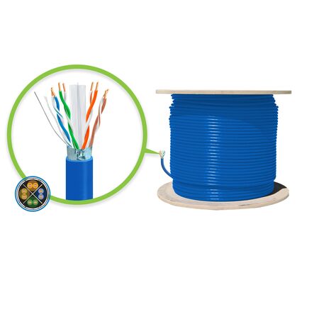CAT6A Network Cable 305m | Solid 23AWG | FUTP Shielding | LSZH Jacket | Blue | by SERVEREDGE