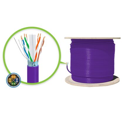 CAT6A Network Cable 305m | Solid 23AWG | FUTP Shielding | LSZH Jacket | PURPLE | by SERVEREDGE