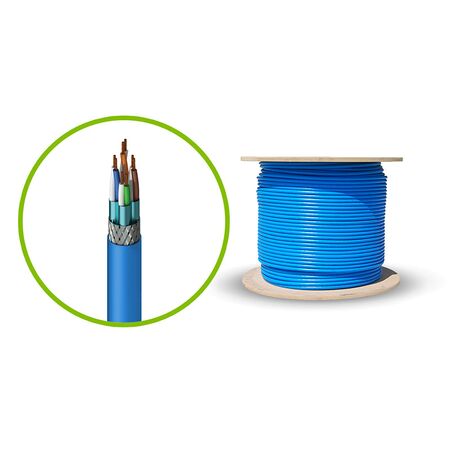 CAT6A Network Cable 305m | SFTP Shielded | Solid 23AWG | LSZH Blue | by SERVEREDGE